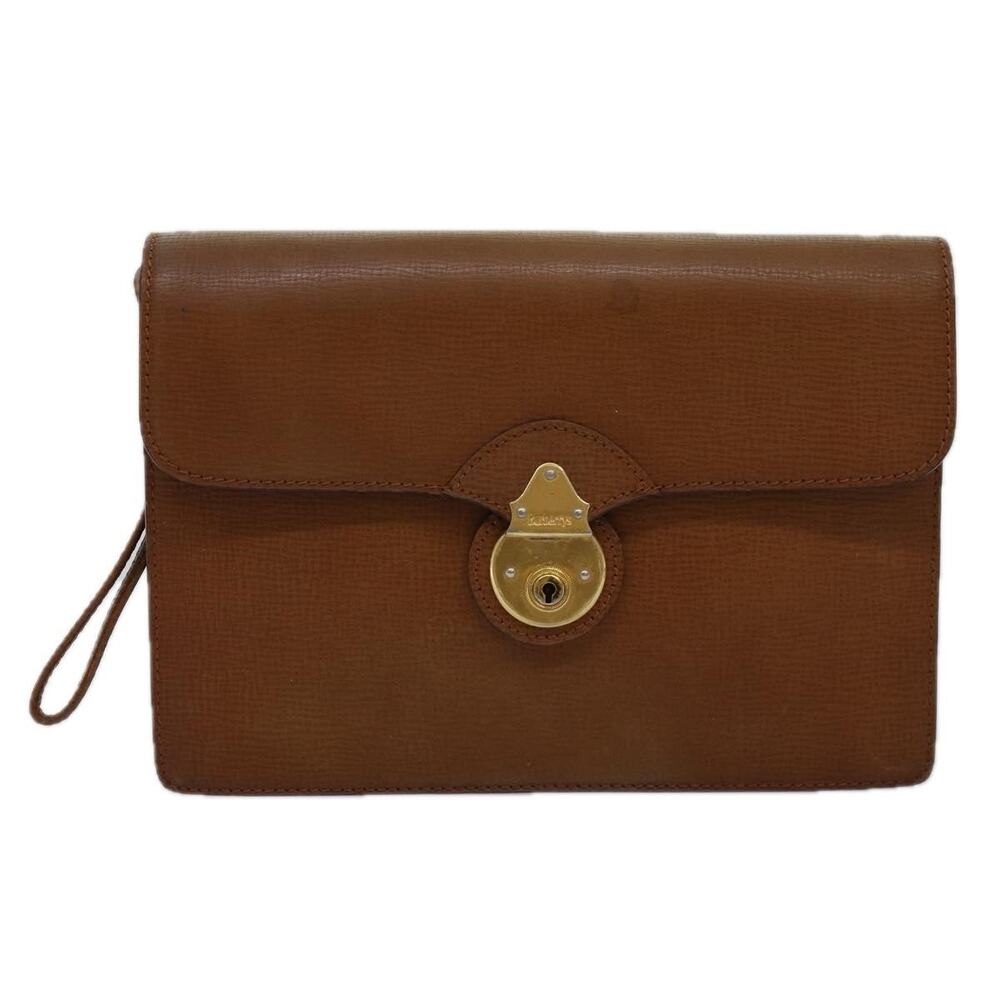 Burberry Leather Clutch Bag Brown
